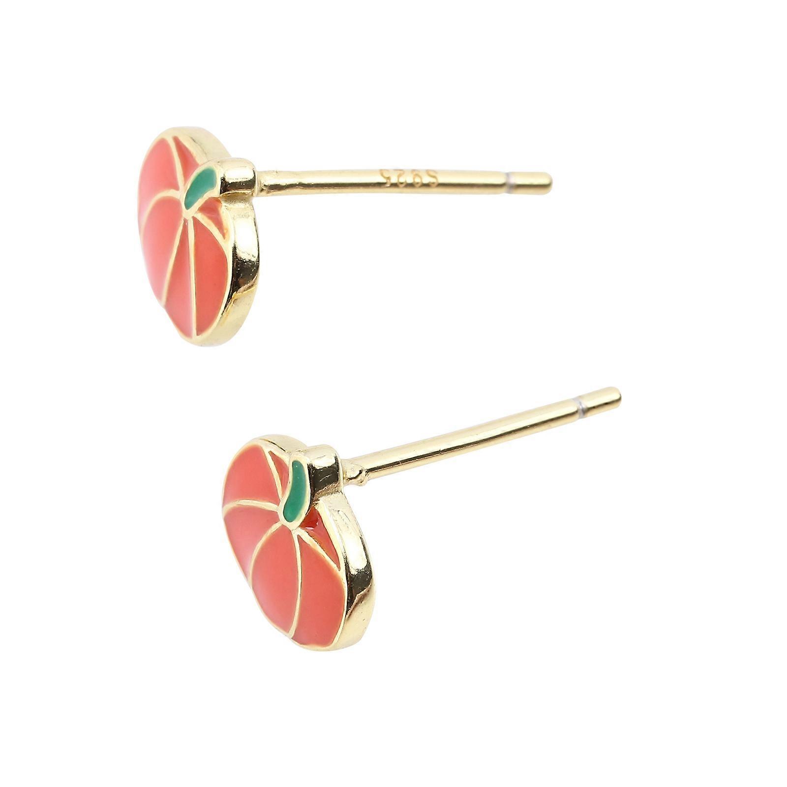 Here's a polished product description based on the title you provided:
**Sterling Silver Pumpkin Earrings – Halloween Studs for Women**
Add a