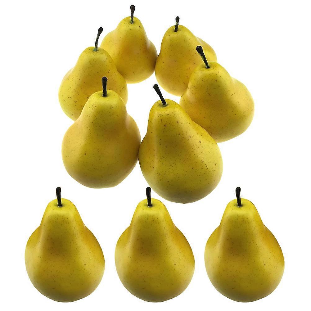Artificial Yellow Pear Decorative Fruit for Decoration 9Pcs Set