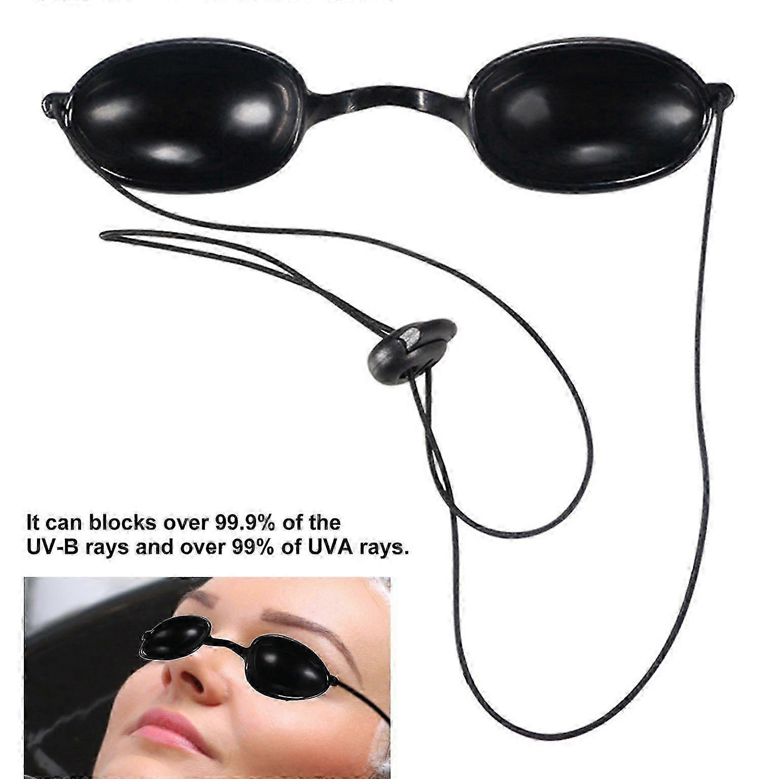 ポータブルUV日焼けベッドゴーグル - 柔軟な黒メガネ
