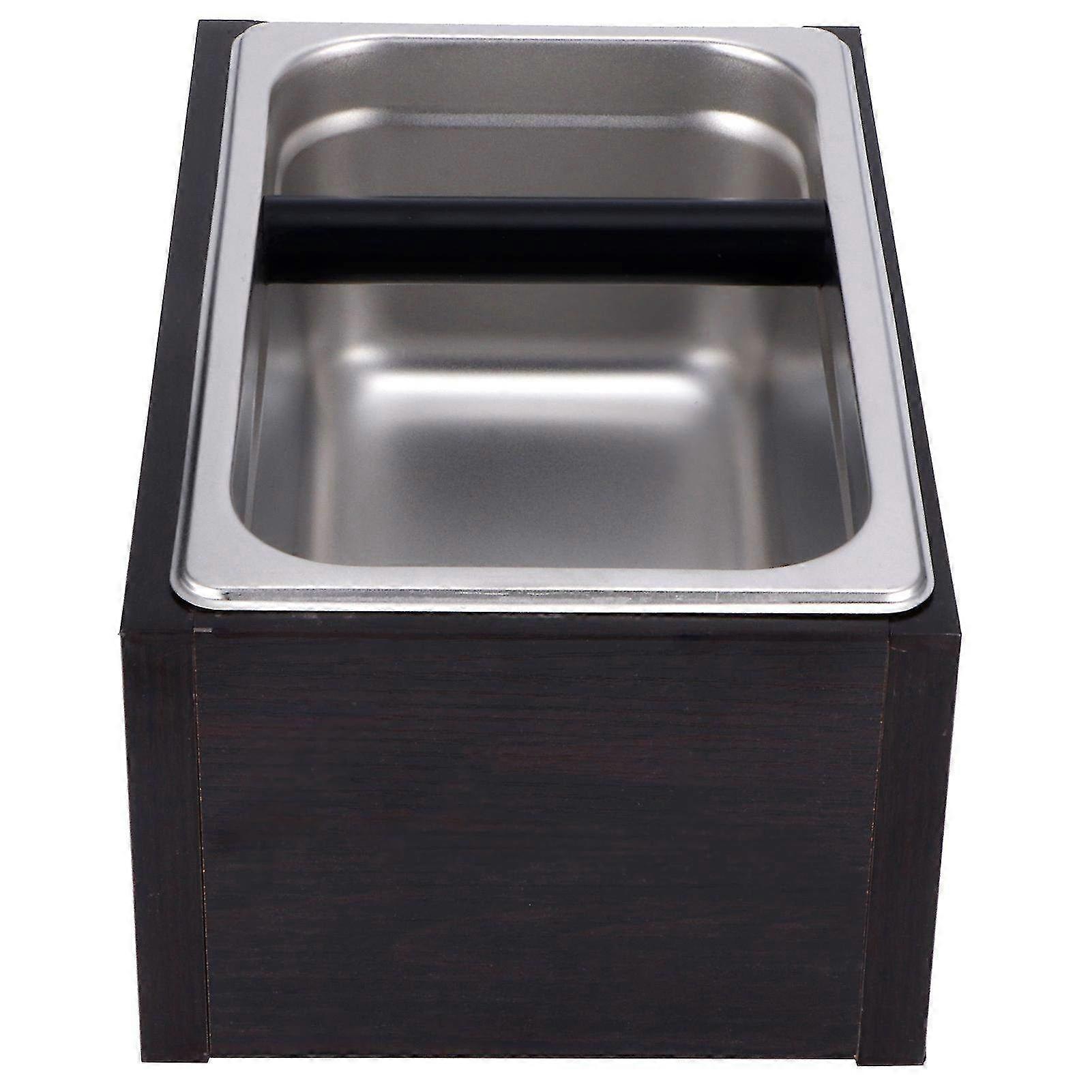 Stainless Steel Knock Box for Coffee Grounds - Durable Waste Container for Home & Coffee Shop Use