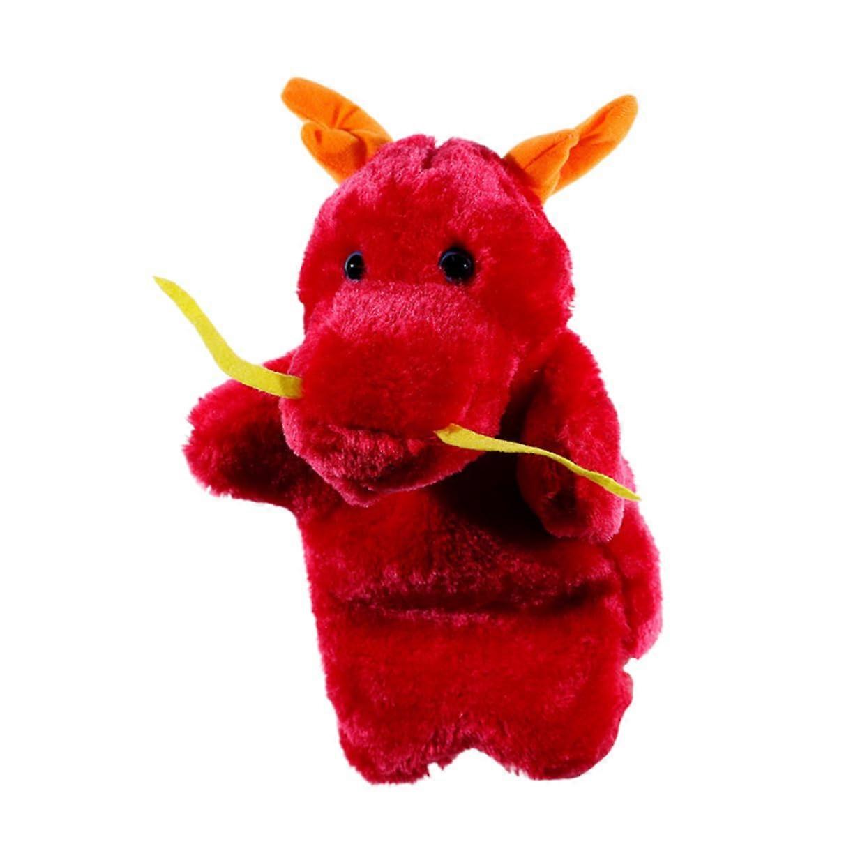 Red Dragon Plush Hand Puppet for Kids, Interactive Toy, Safe and Comfortable for Storytelling