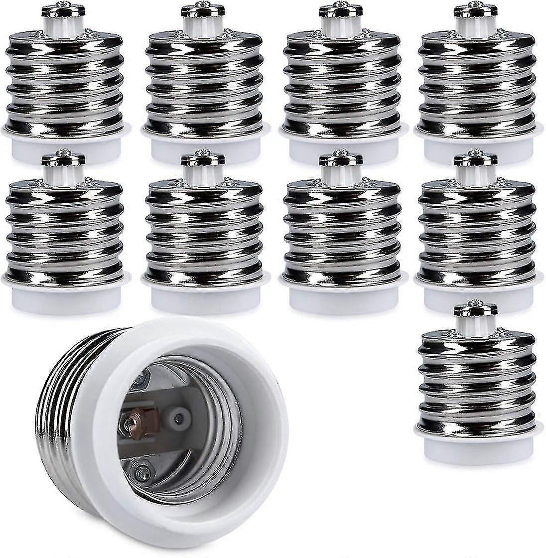 10x Socket Adapter - 10x E40 To E27 Socket Converter - E27 Base Lamp Holder Adapter For Halogen Led Bulb