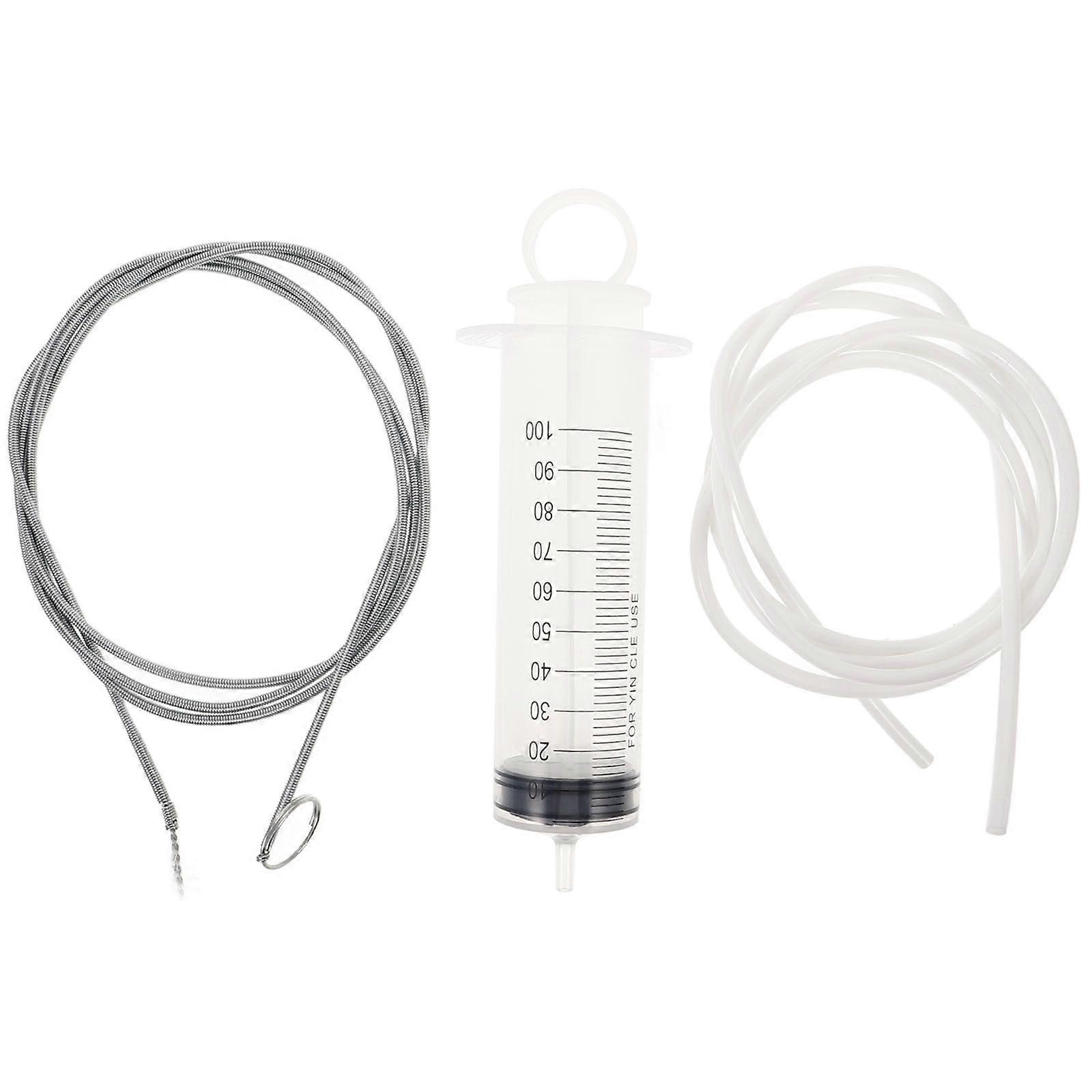 1 Set Drain Hole Unclogger Dredging Tool Water Lines Tool Drain Clog Remover With Syringe