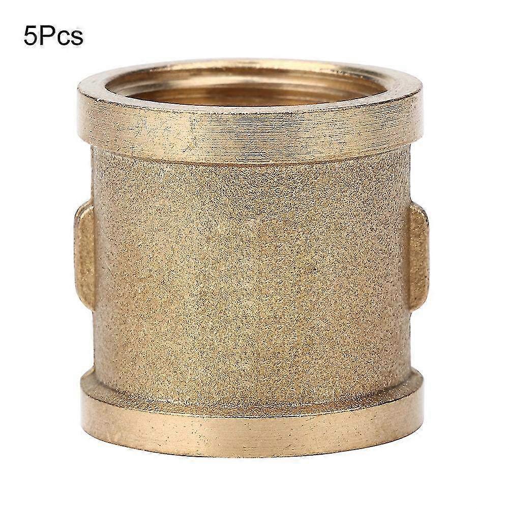 Set of 5 All-Copper G1/2 Female Thread Connectors - Thickening Fittings for Gardening Irrigation Tools & Tube Connection