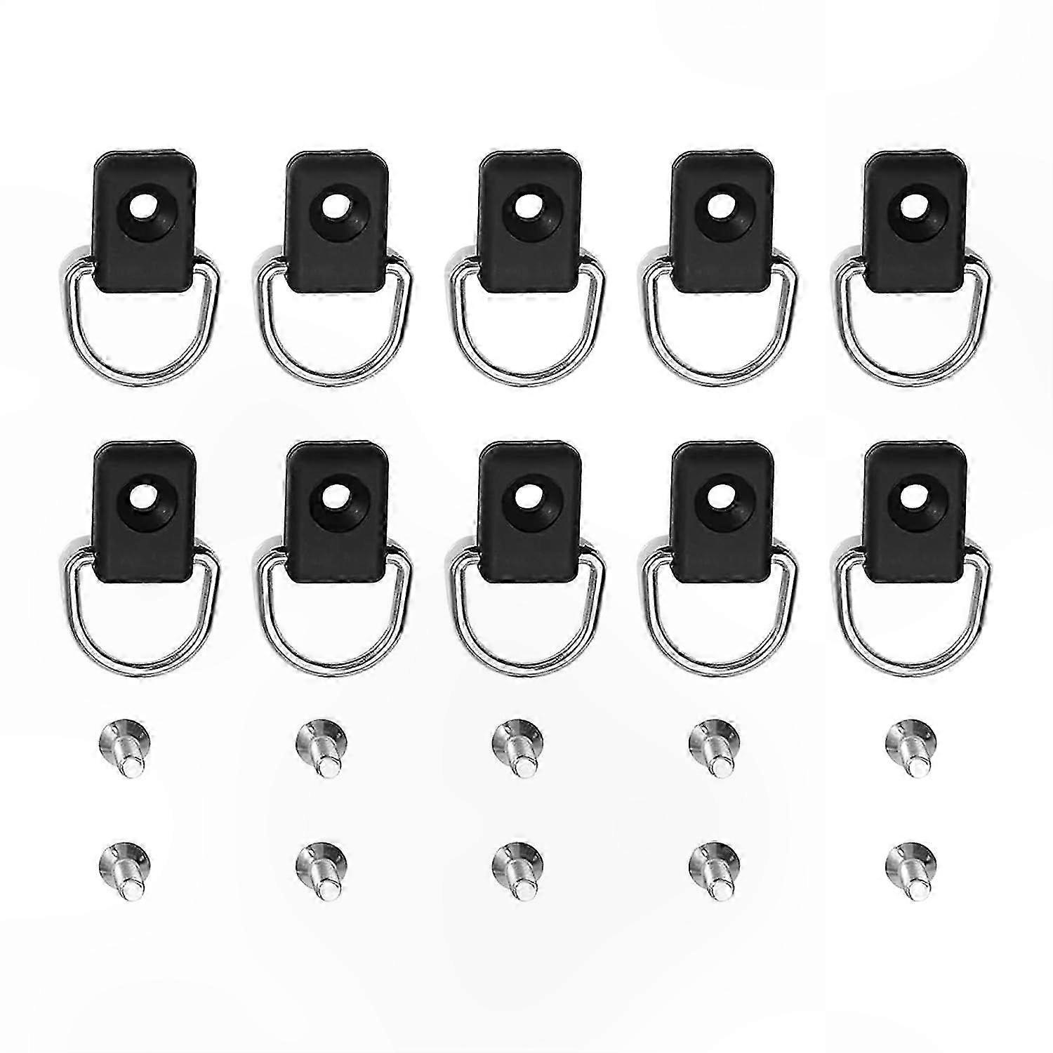 10 Pack D-Ring Rigging Mounts for Kayak Fishing Boat Accessory with Screws for Paddle Leash Bungee Kit Setup
