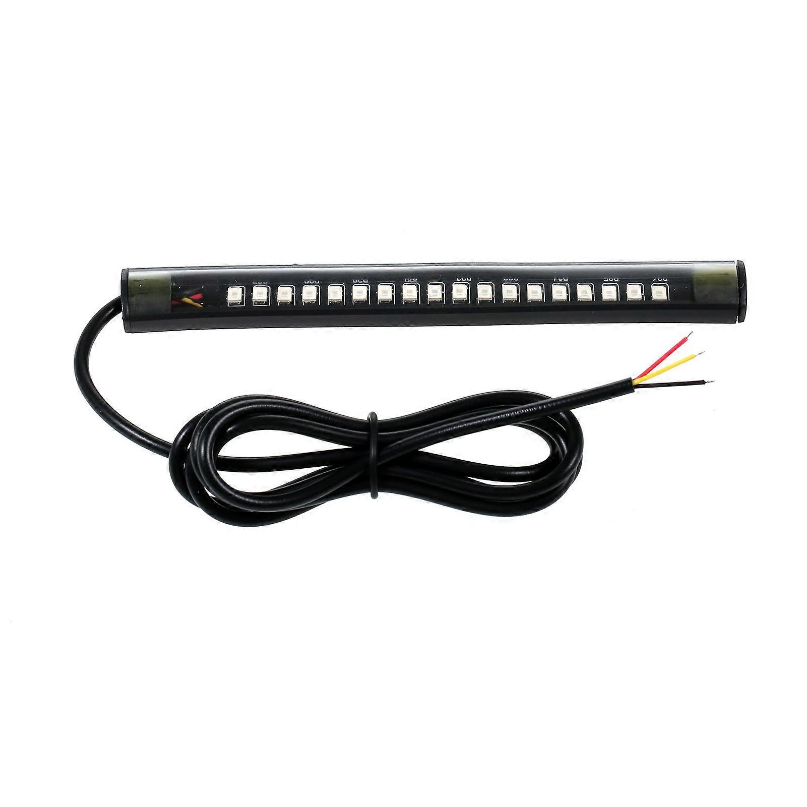 12V 18 LED Light Strip for Motorcycle Turn Signal Tail Brake Stop Light Flexible License Plate Lamp