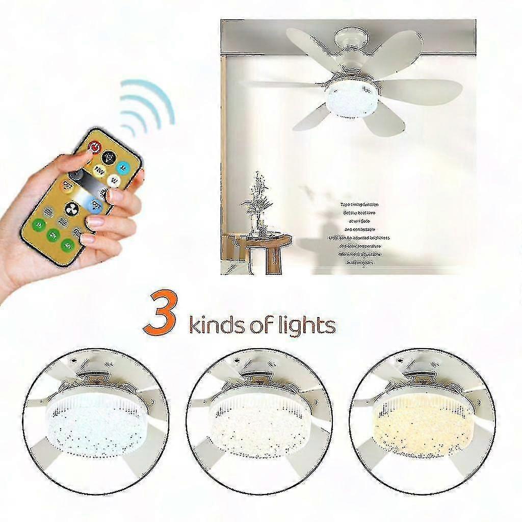 E27 Modern Reversible Ceiling Fan Light 40W with Remote Control for Bedroom