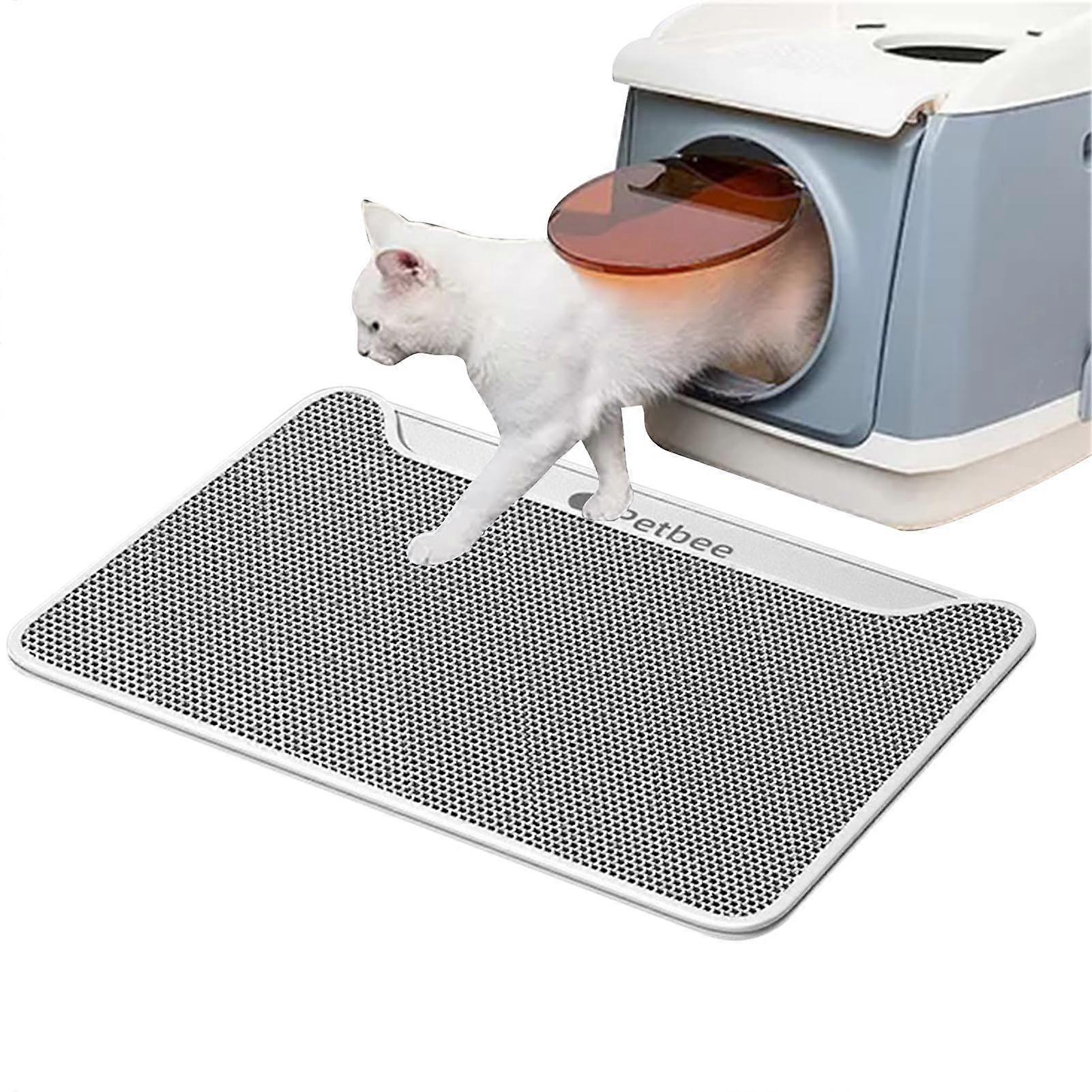Cat Litter Mat  Litter Trapping Mat, Honeycomb Cat Mat  DoubleLayer Waterproof Trapping Mat, AntiSlip Cat Litter Box Mat for Indoor Cats