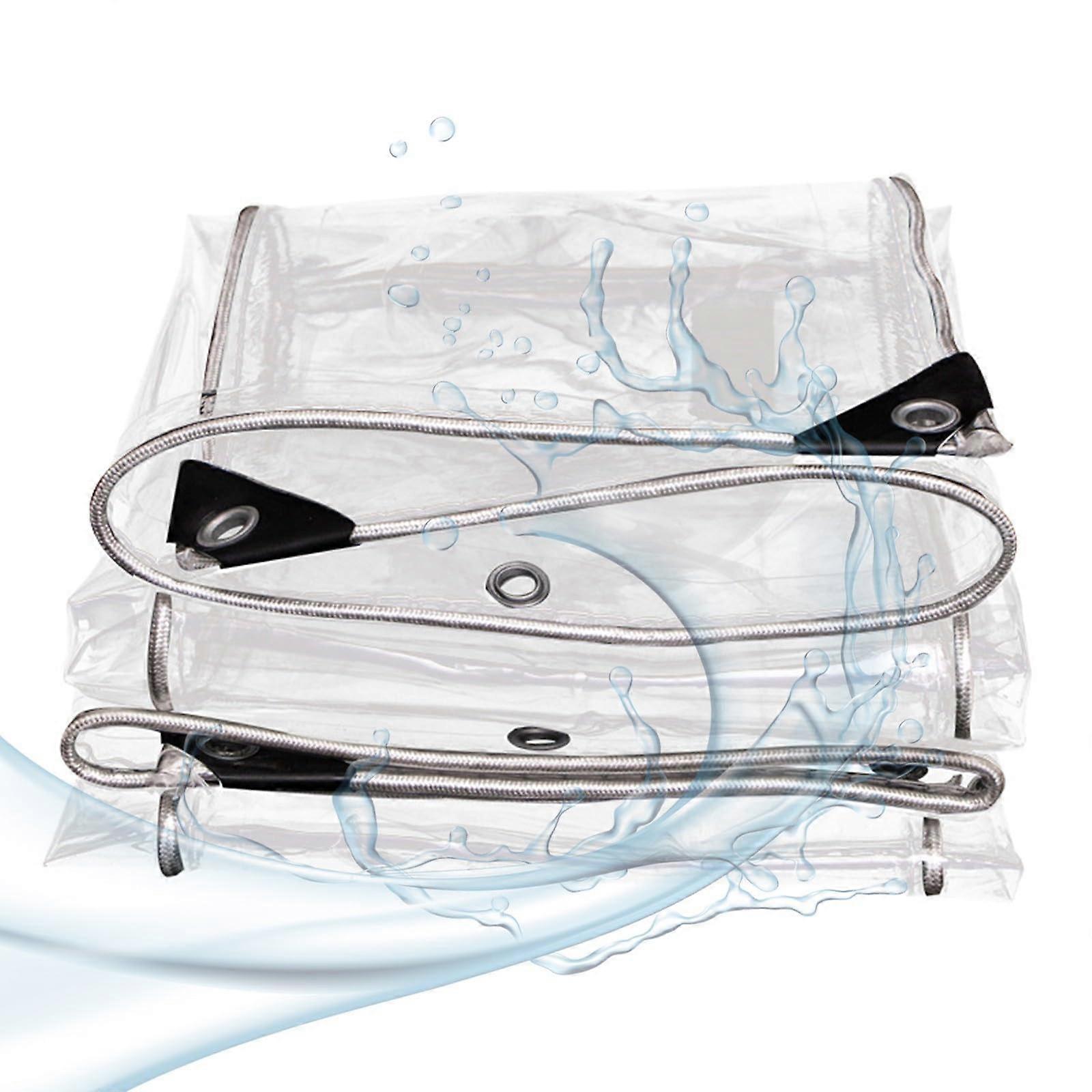 Plane Transparent PVC Cover 0.35mm, Soft Easy Fold with Rope (1.6m*4m)
