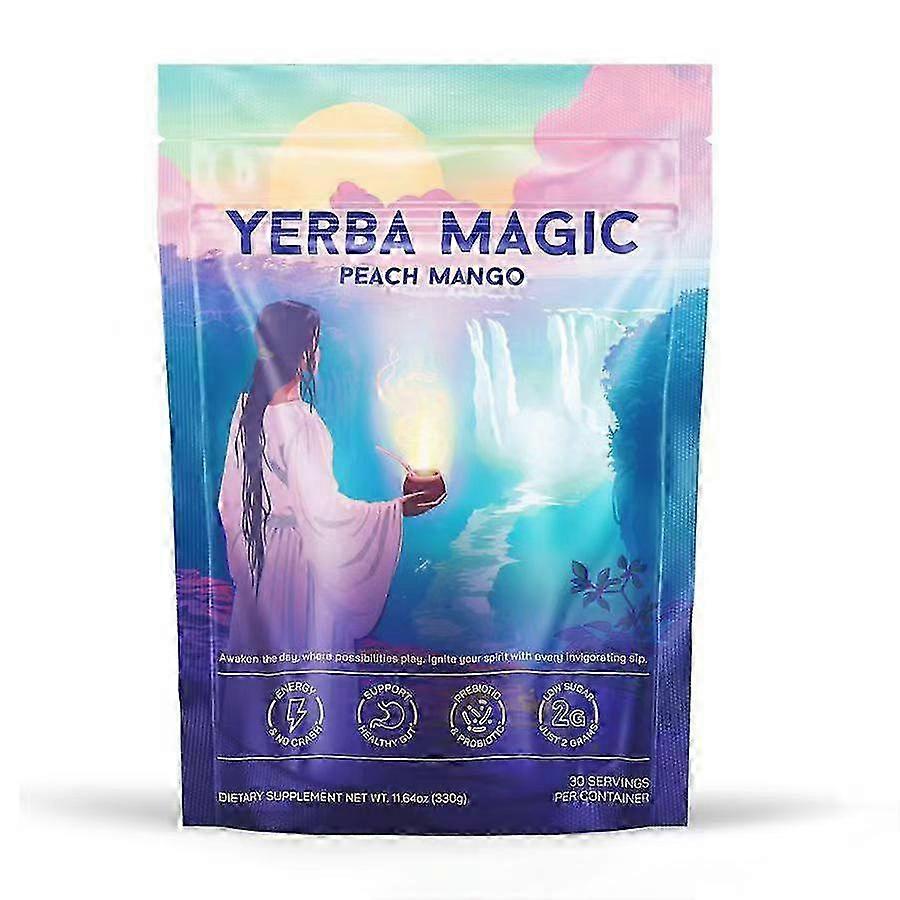 Yerba Magic|Yerba Mate Instant Tea Powder | Peach Mango Flavor | 30 Servings
