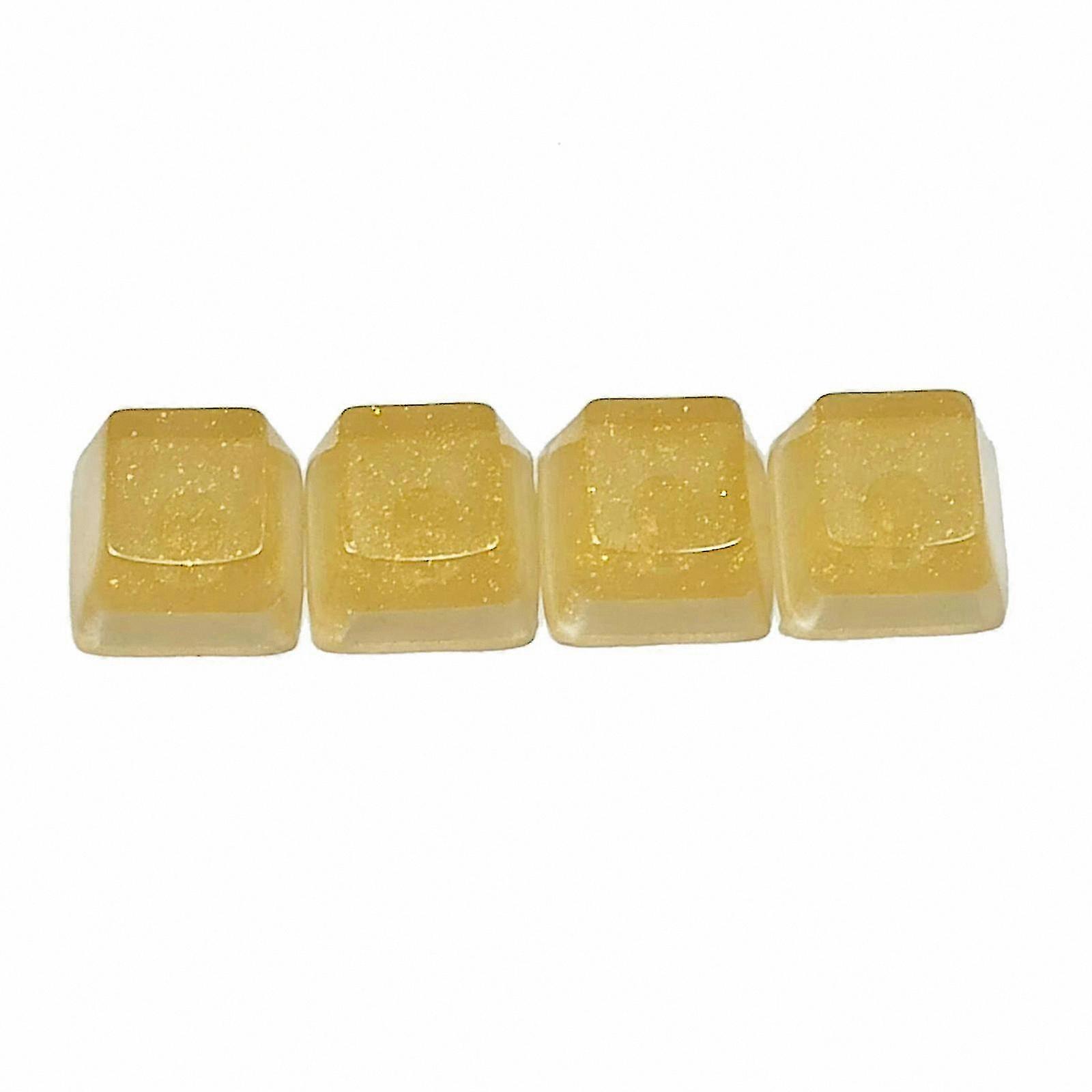 4 Pieces Resin Keycap Set, Double Layer OEM R4 Height, Custom Backlit Keyboard Keycaps for Mechanical Switches