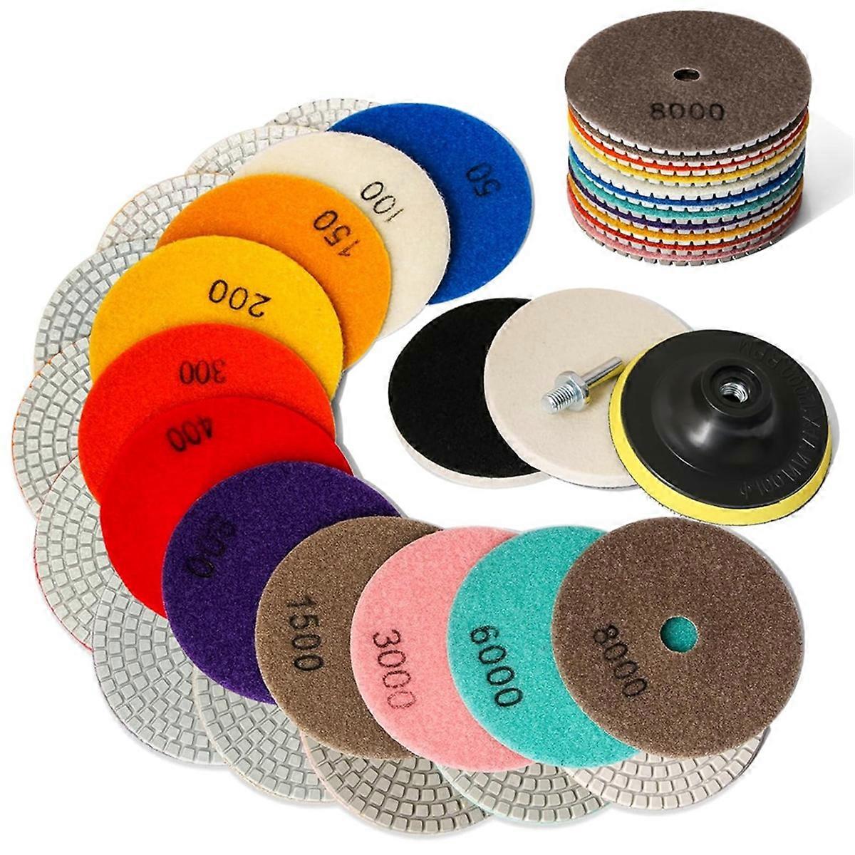 15PCS 4 Inch Diamond Polishing Pads Set
