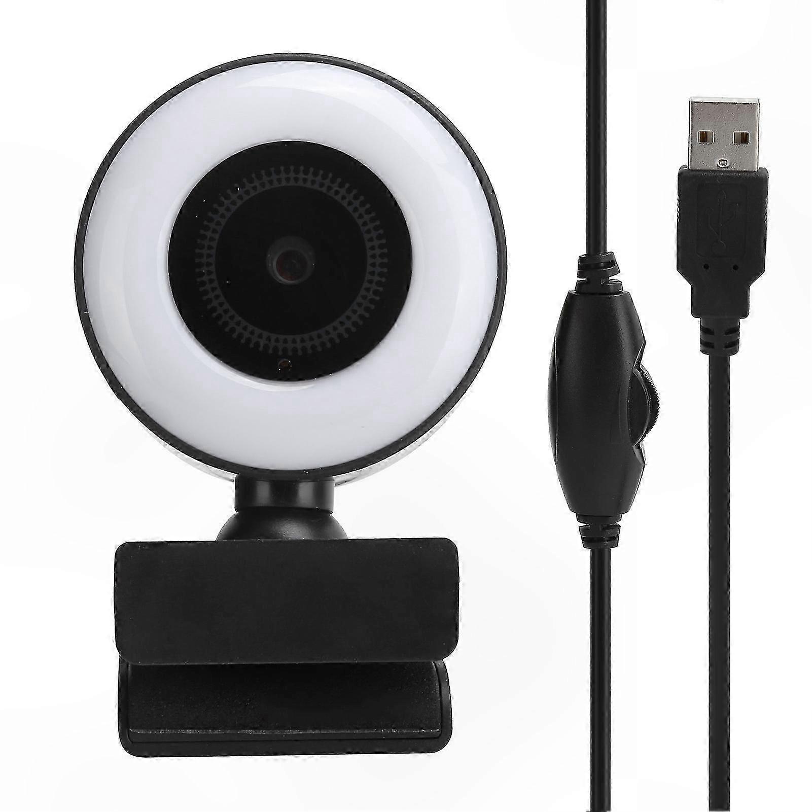 1080P HD Webcam with Built-in Microphone and Fill Light for Online Meetings and Learning