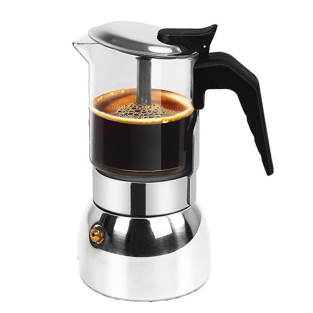 9 Cup Glass Clear Moka Pot Thickened Stovetop Espresso Maker
