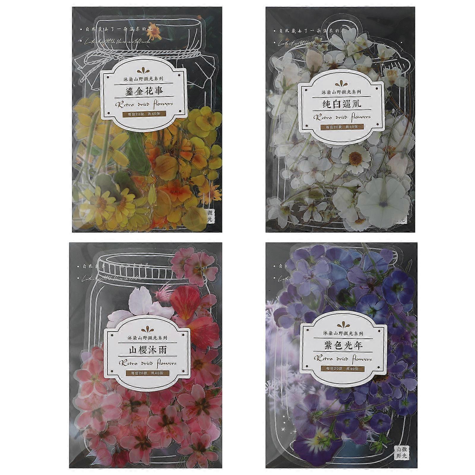 Journaling Supplies Scrapbook Stickers for Diary Assorted Color Pet Material Note 4sets