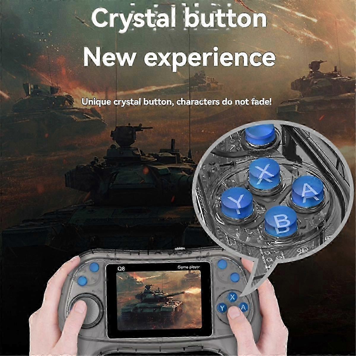 Q8 Handheld Game Console 3.0 Inch Screen 800-In-1 Classic Games 2 Player Support TV Connection for Kids Children C
