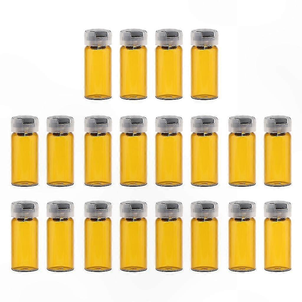 10ml Sterile Glass Vials for Serum Storage, 20-Pack Sealed Containers for Liquid Solutions