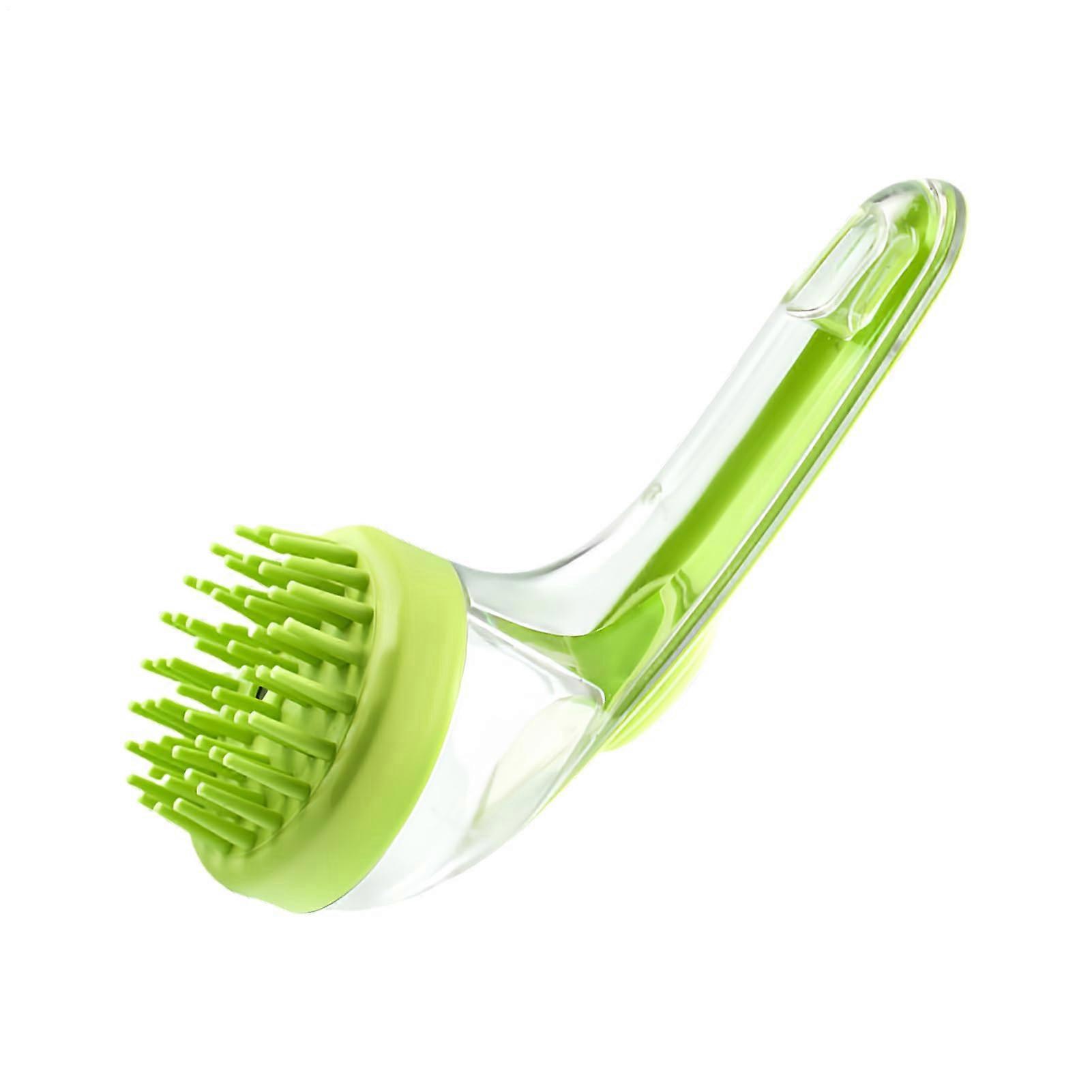 Dog Scrubber for Bath Pet Massage Brush with Soap Dispenser Green