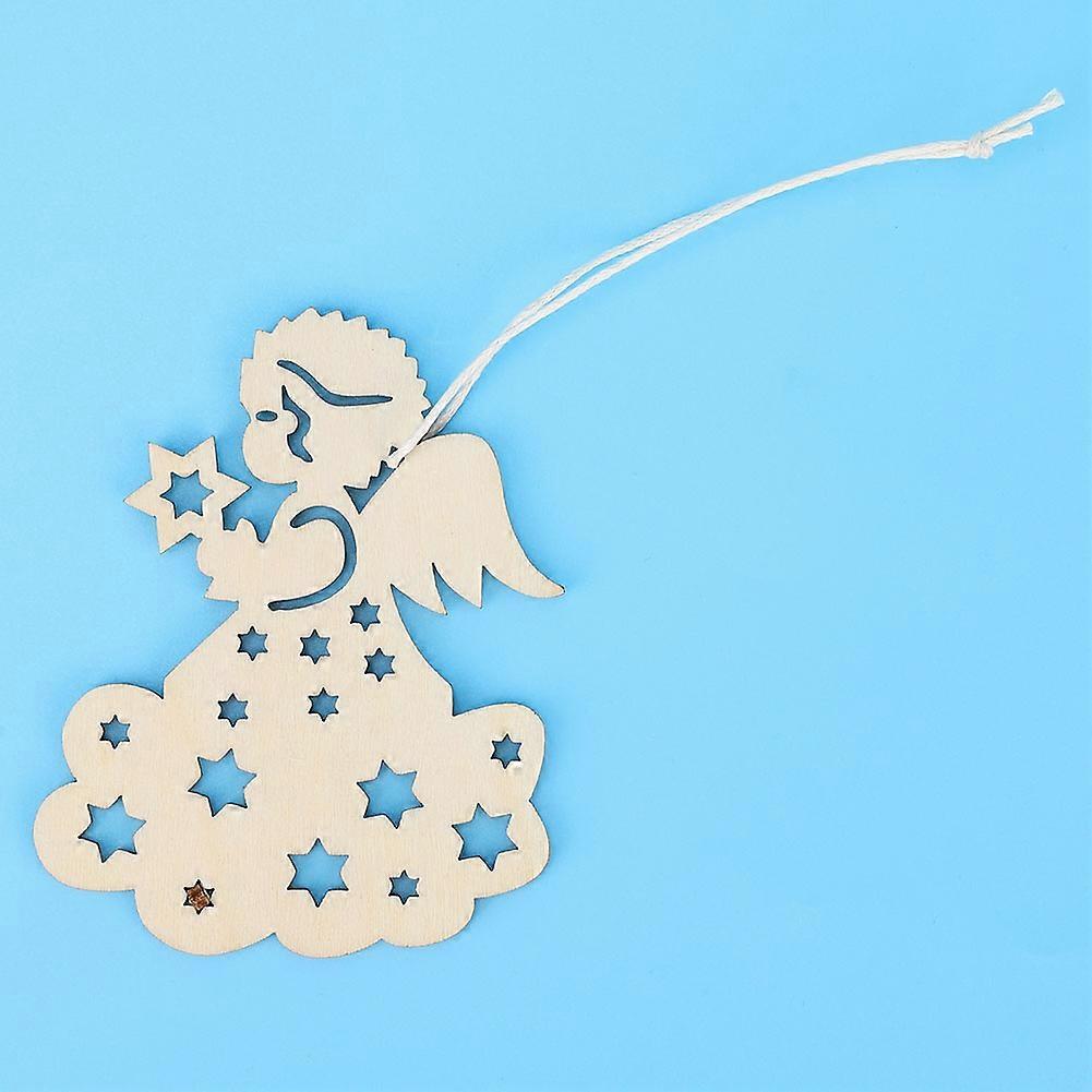 20kpl puinen riippuva riipus ontto enkelikuvio DIY lomasisustus