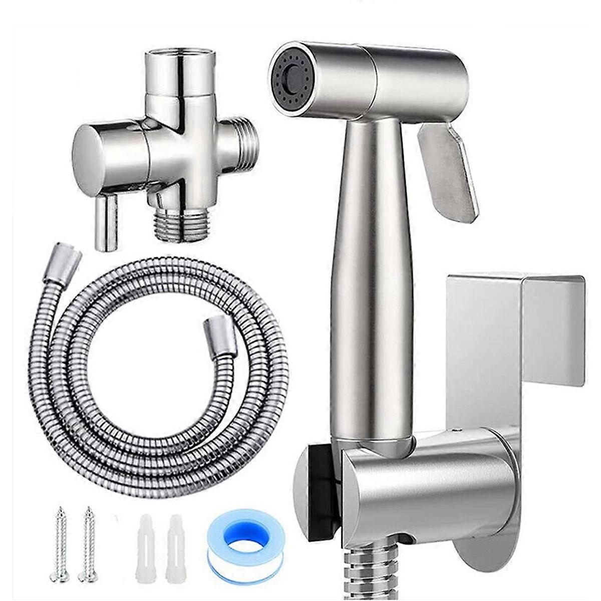 Handheld Bidet WC Sprayer Set Edelstahl Bidet Wasserhahn Wandmontage WC Badezimmer Duschkopf
