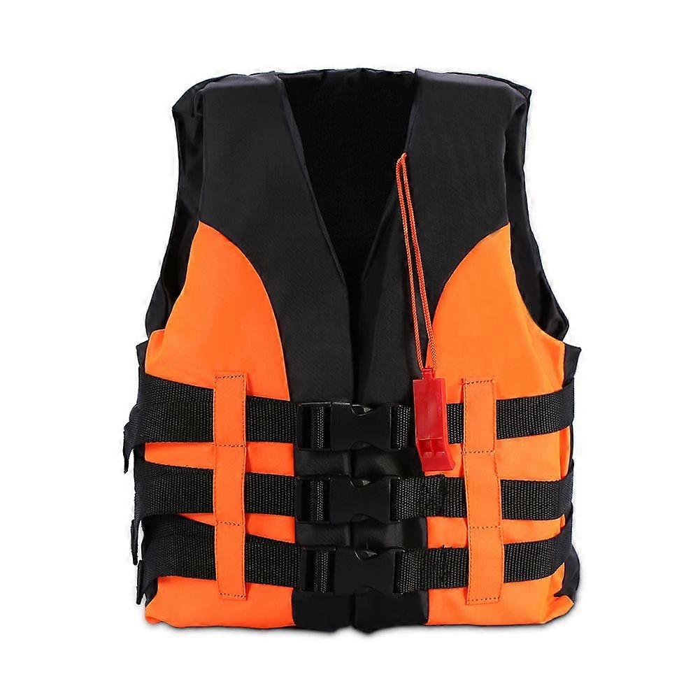 Life Vest Swimming Boating Drifting Aid Jacket With Whistle For Child(Orange, 5-12 years old)