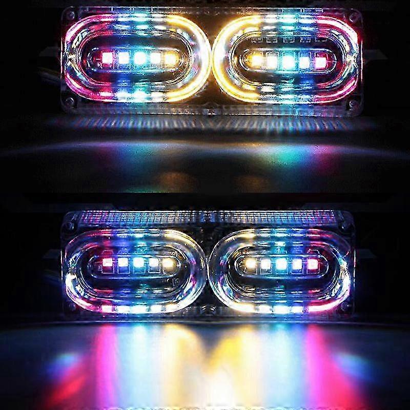 Motorcycle DRL Strobe brake Lamp LED Flash Stop Light flow RGB colo...