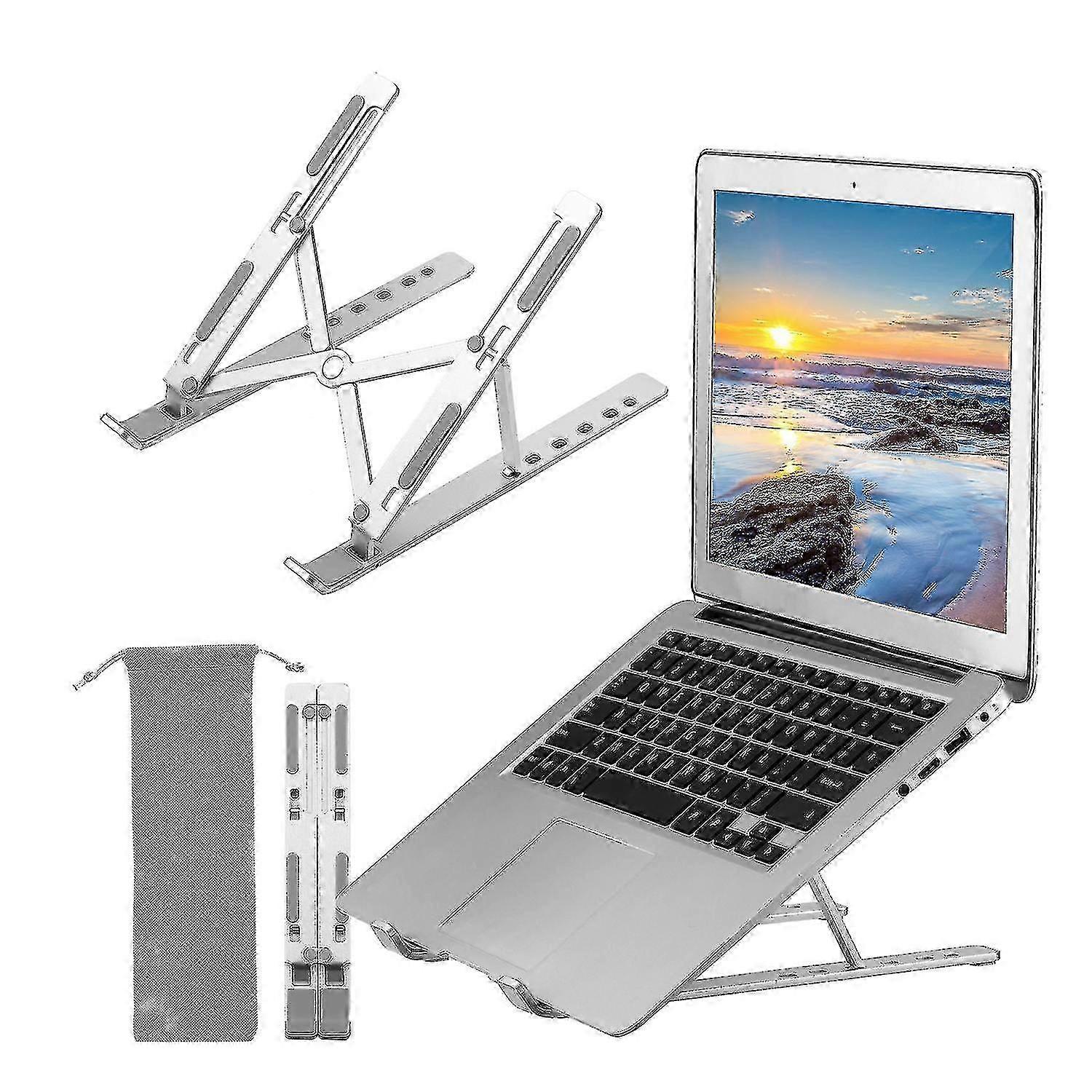 Laptop Stand Adjustable Portable Computer Riser Tablet Elevator For Desk Cooling Aluminum Ventilated Notebook Holder Compatible With 10-17in Pc Fully