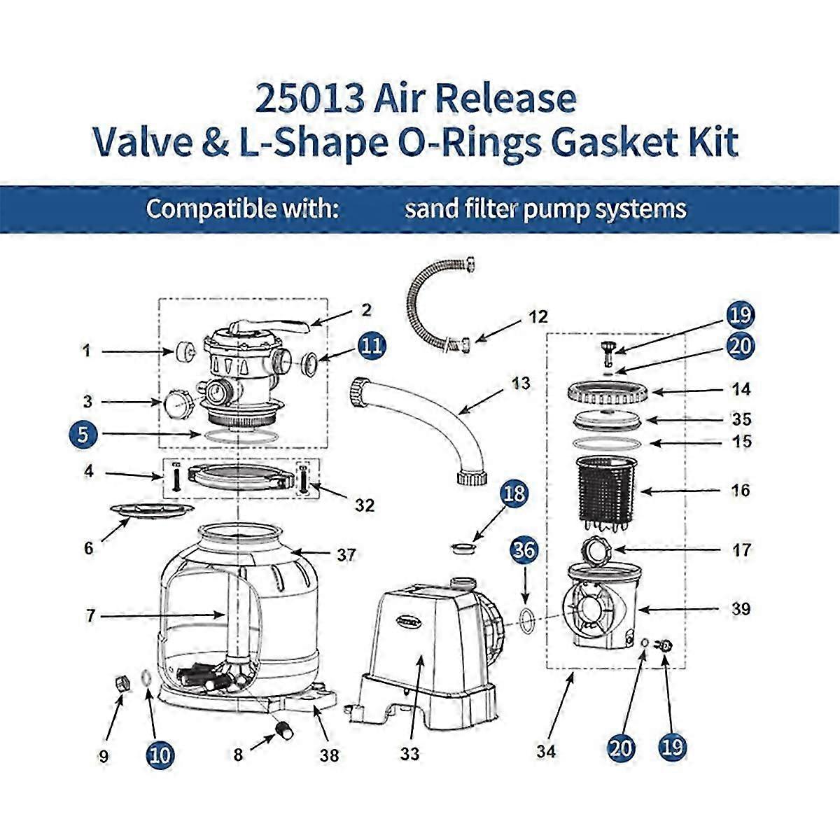 sand filter pump replacement parts air release valve set
