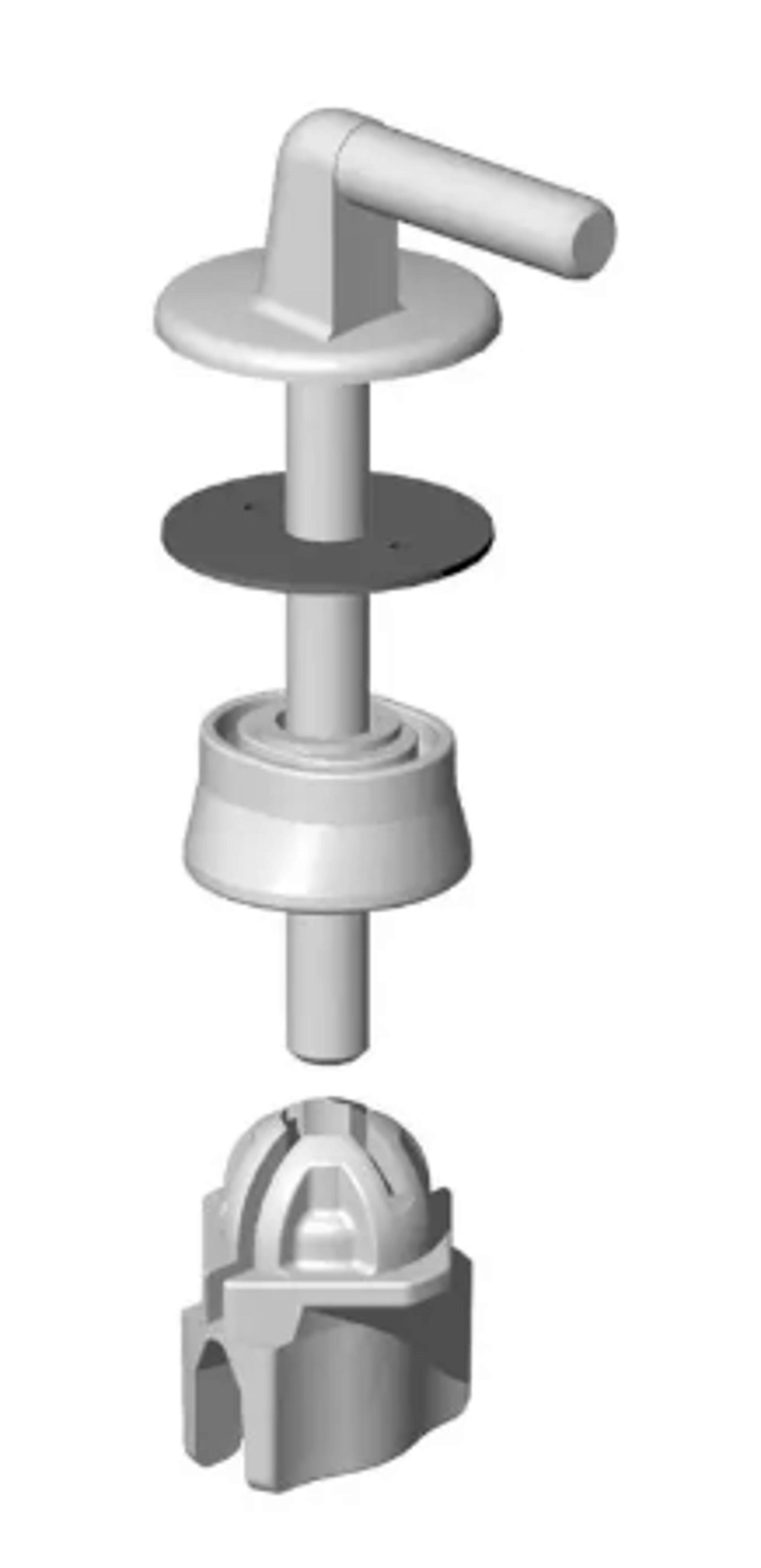 Kunststoffscharnier (Paar) weiß für WC-Sitze mit Deckel