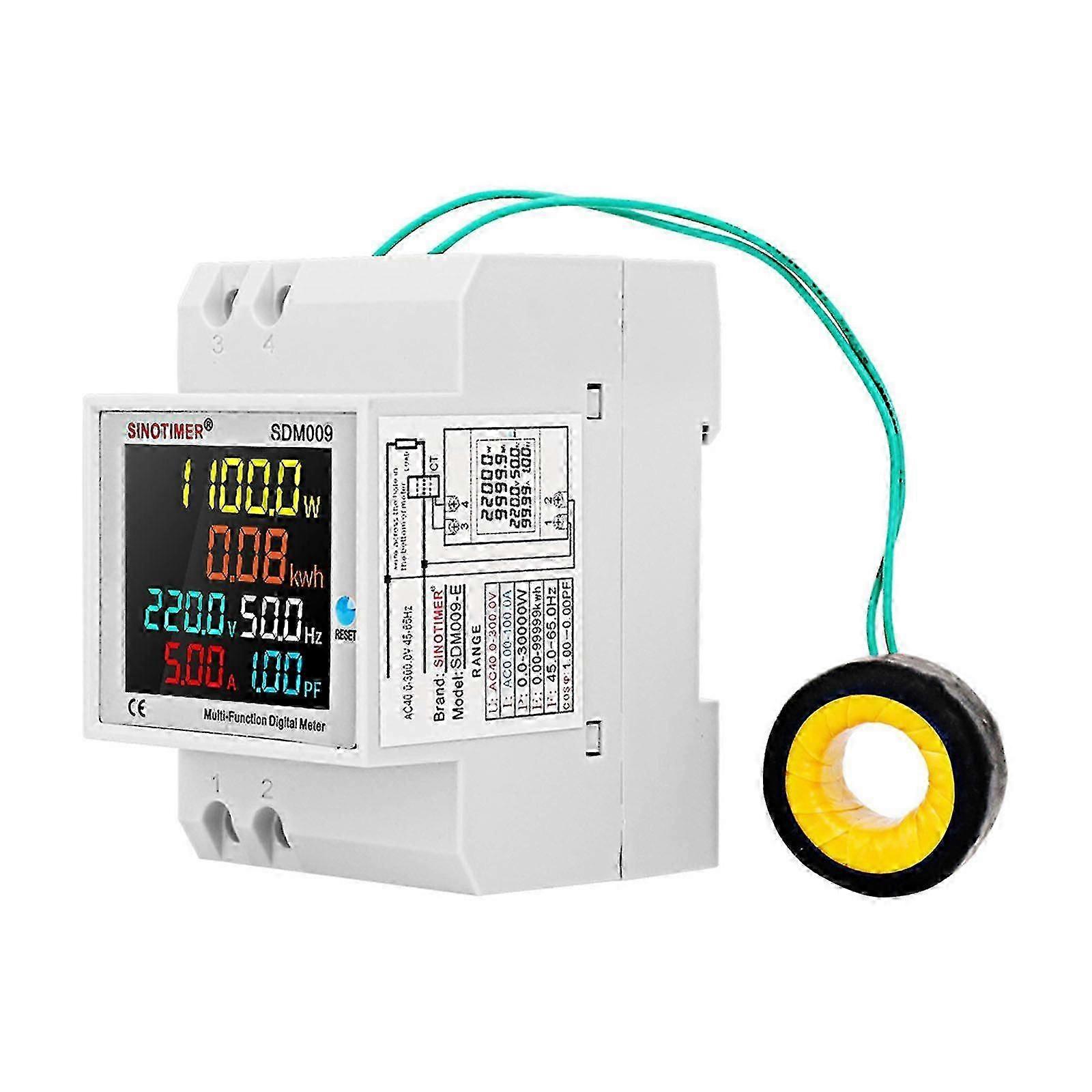 Digital Single Phase Energy Meter Tester Electricity Usage Monitor Ac 110v 40v~300v 100a Ampermeter Power Voltmeter