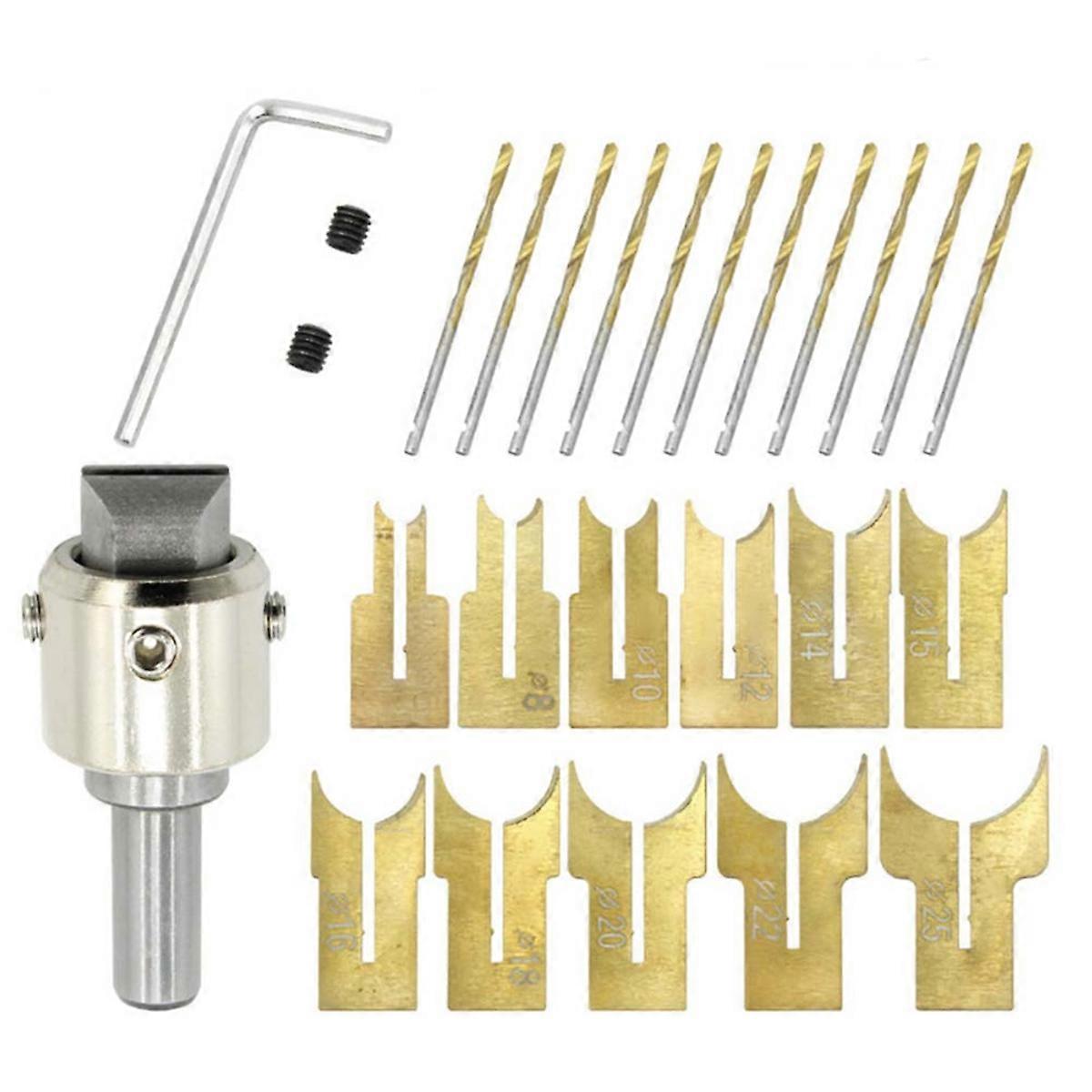 6-25mm Woodworking Round Bead Cutter Bead Drill Bit Buddha Ball Router Bit Milling Cutter Woodworking Tool Set