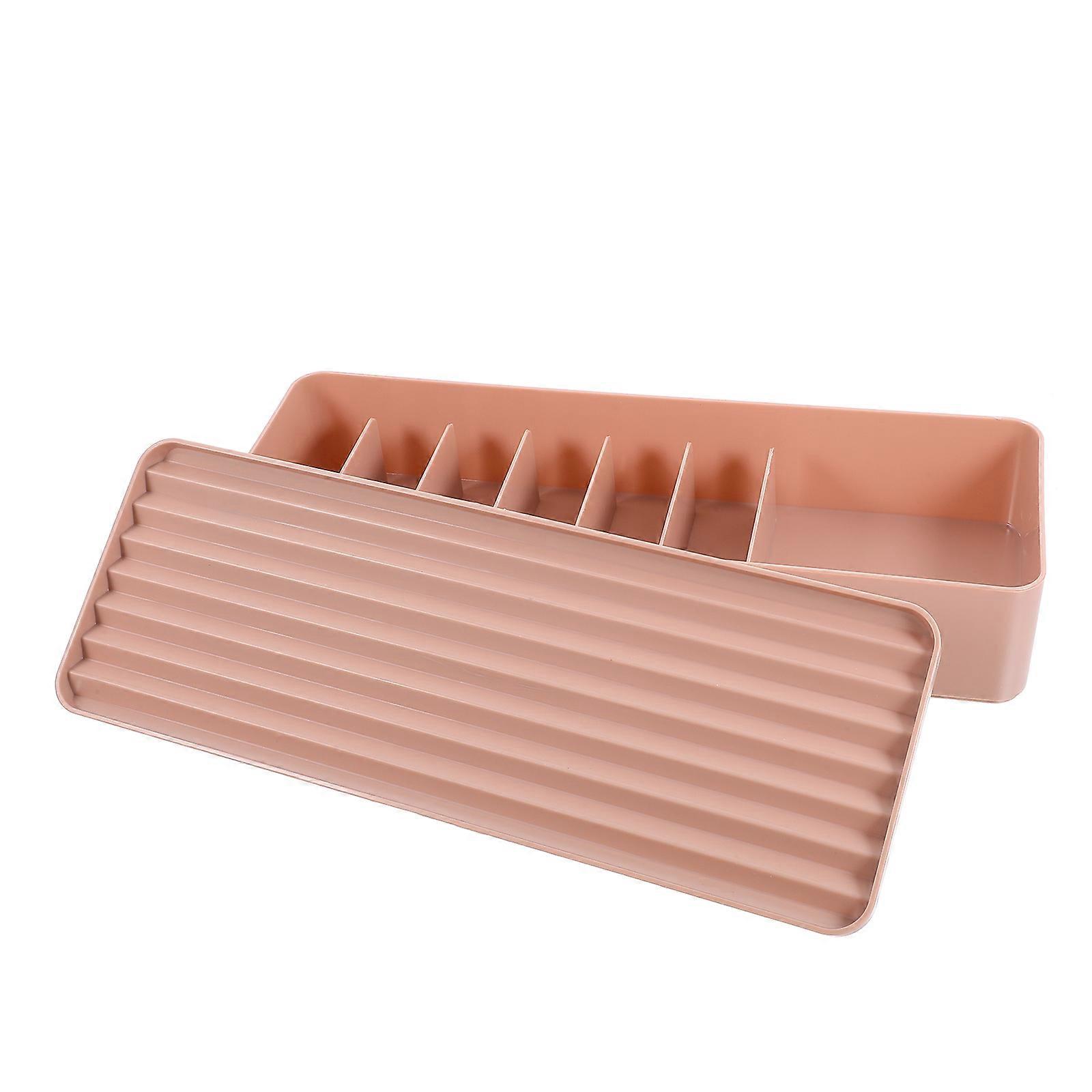 Pink Plastic Cable Management Box for Home Use Cord Organizer with Compartment Structure 4.7 x 3.1 x 2.4 inches