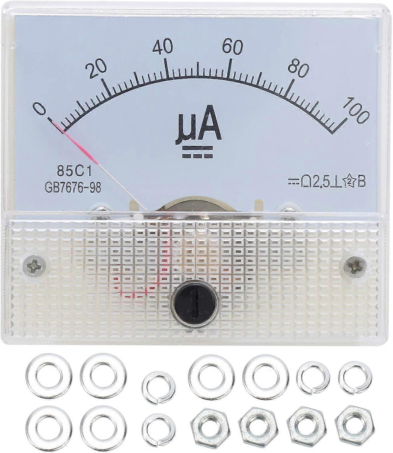 2025 Latest Model  Analog Voltmeter, 85C1 DC 0-100UA Pointer Type Analog Ammeter, Current Panel Meter With Simple Structure Fonepro