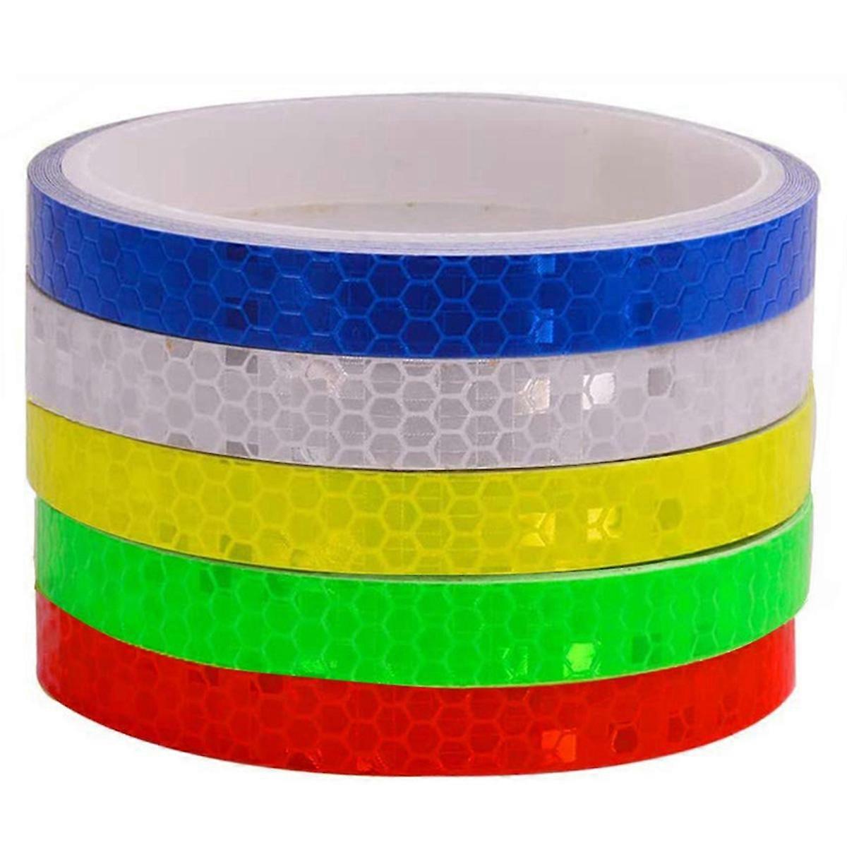 5pcs 8-Meter PVC Reflective Tape Bicycle Wheel Reflective Stickers Mountain Bike and Motorcycle Lum