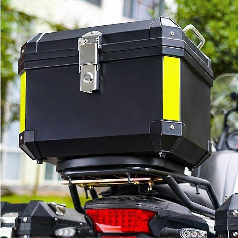 45L Motorbike  Case Waterproof Dustproof PP Material Lockable Trunk Box Black Reflective Strips