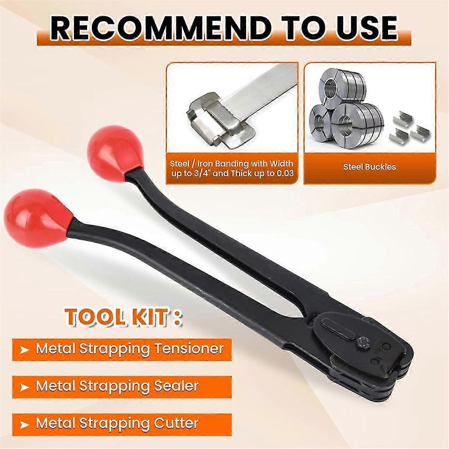 Sealer Tool 3/4In Metal Banding Strapping with High Strength Sealing Conform Ergonomic Design Heavy