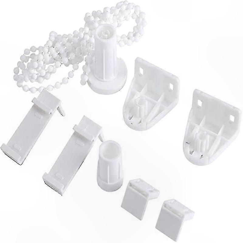 Roller Blind Accessories Kit, 17mm PVC Drill-Free Mounting for Window Blinds Fixtures and Hardware Components