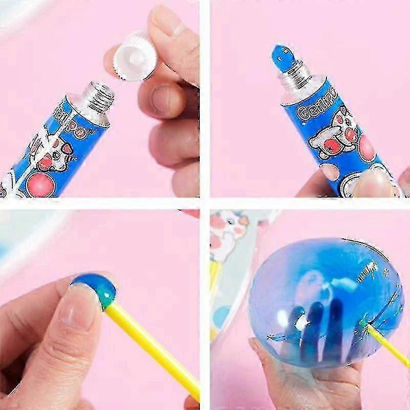 3pcs/set Safe Magic Bubble Glue Toy Blowing Colorful Bubble Ball Plastic Space Balloon