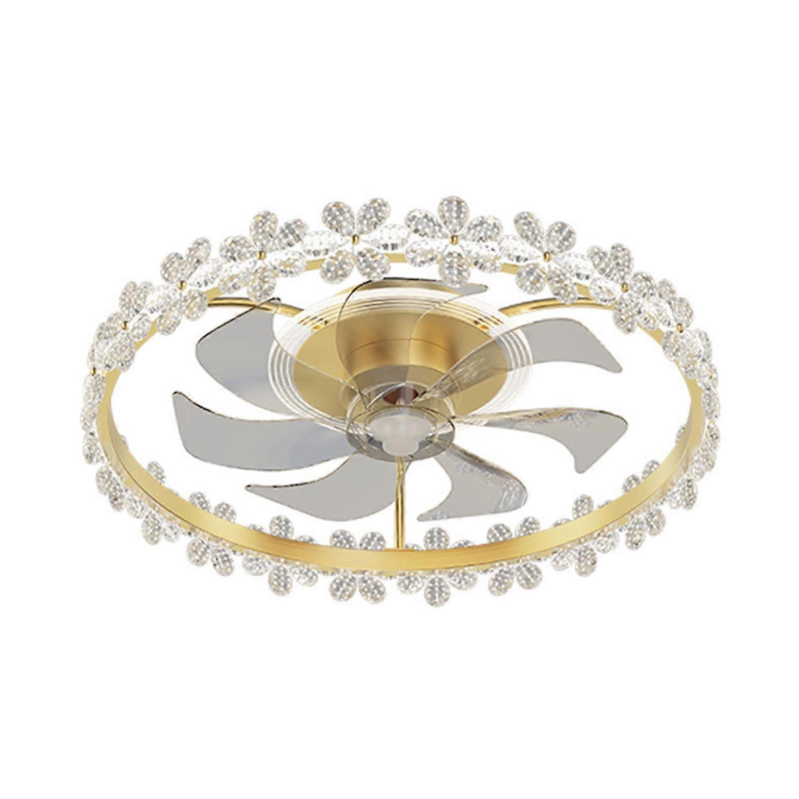 Luxury Crystal Ceiling Fans with Light Dimmable 6Speed Remote Control Modern Style