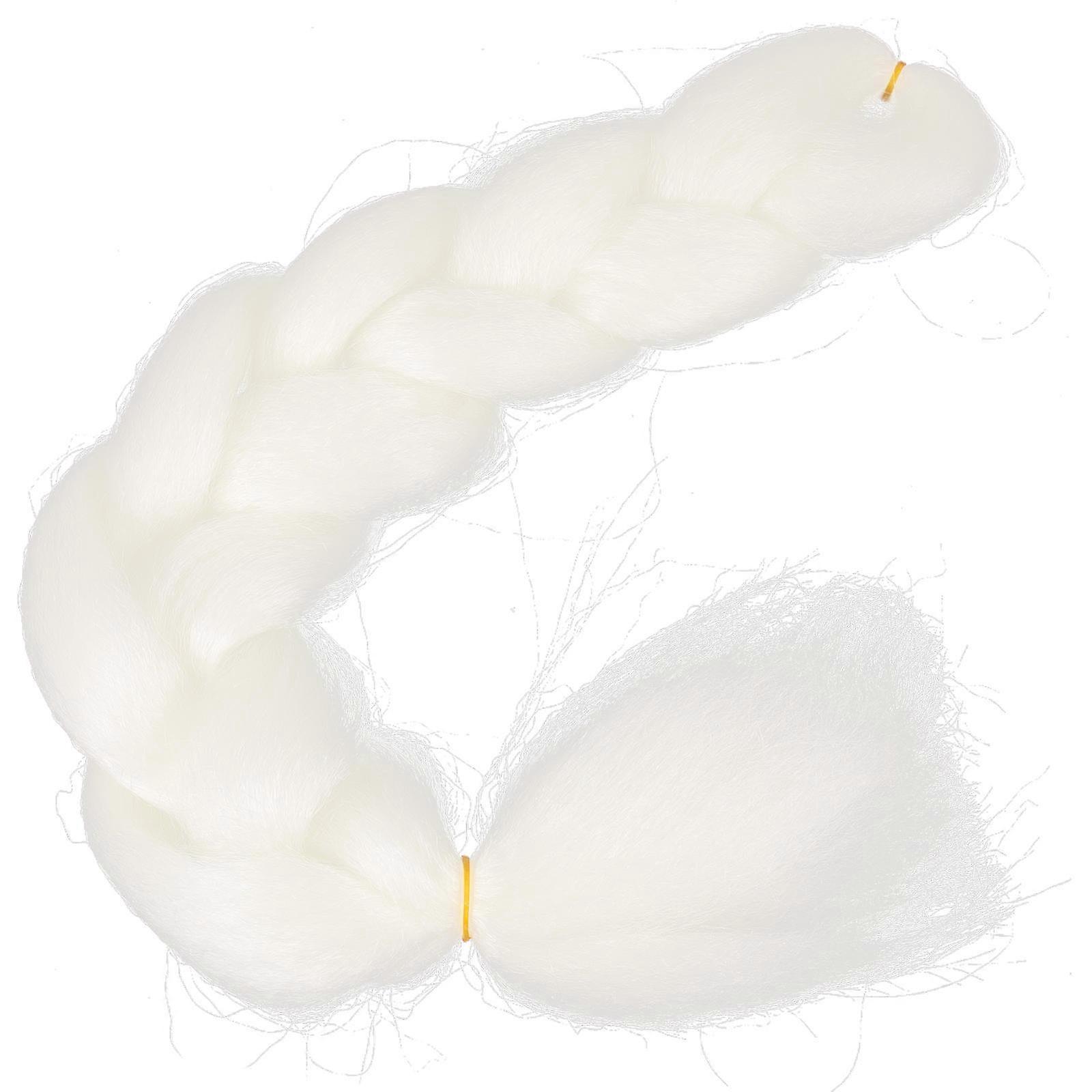 Glow in The Dark Hair Extensions for Decoration 4Pcs White Braiding Hair