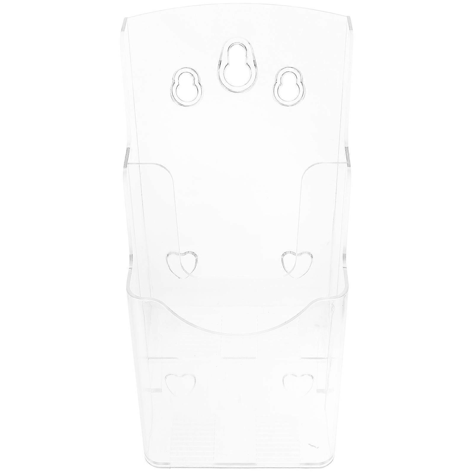 Transparent Desktop File Stand Acrylic Brochure Holder for Storage Use 5Pcs