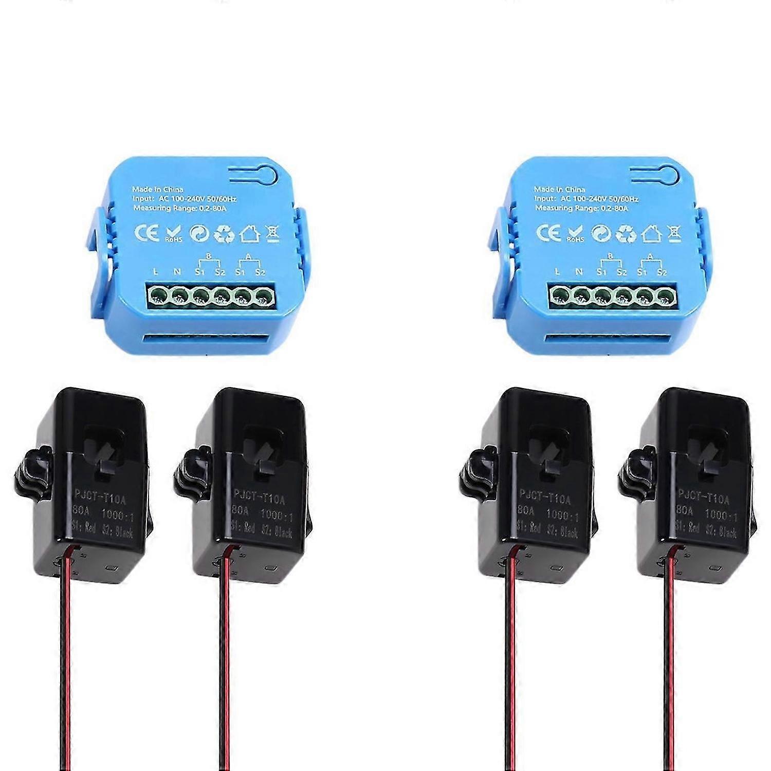 2Pcs Tuya Smart Energy Meter Power Production Consumption