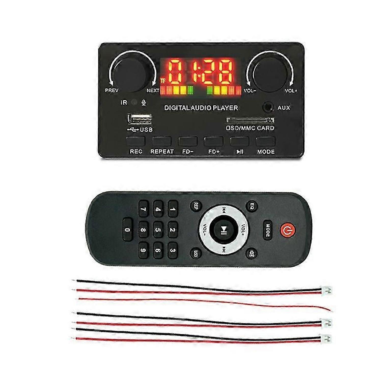 MP3 WMA Decoder Board Wireless Bluetooth 5.0 7V-25V Decoder Car MP3 Player USB Record Module FM AUX