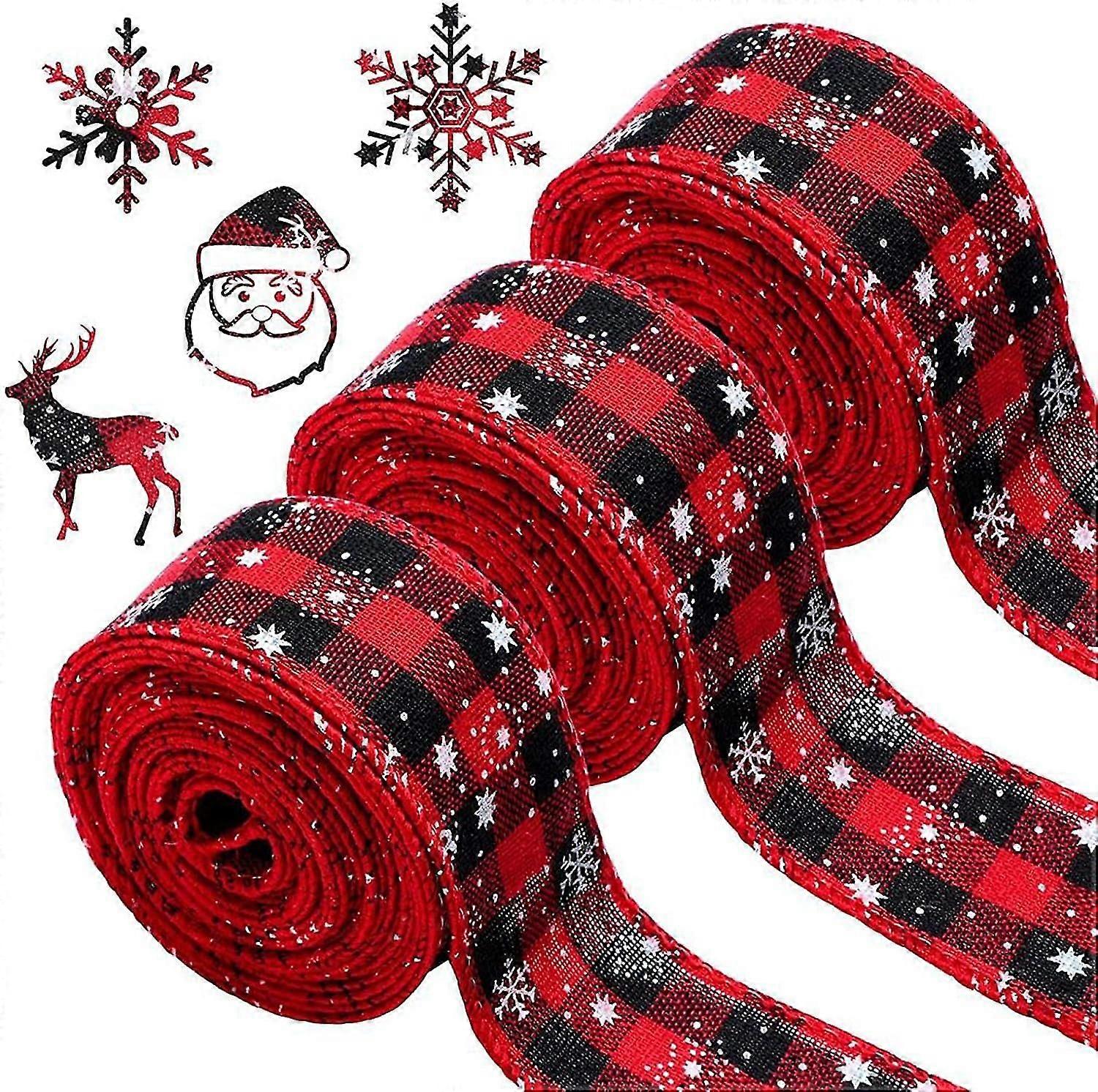 3 piece set Christmas gift ribbon roll