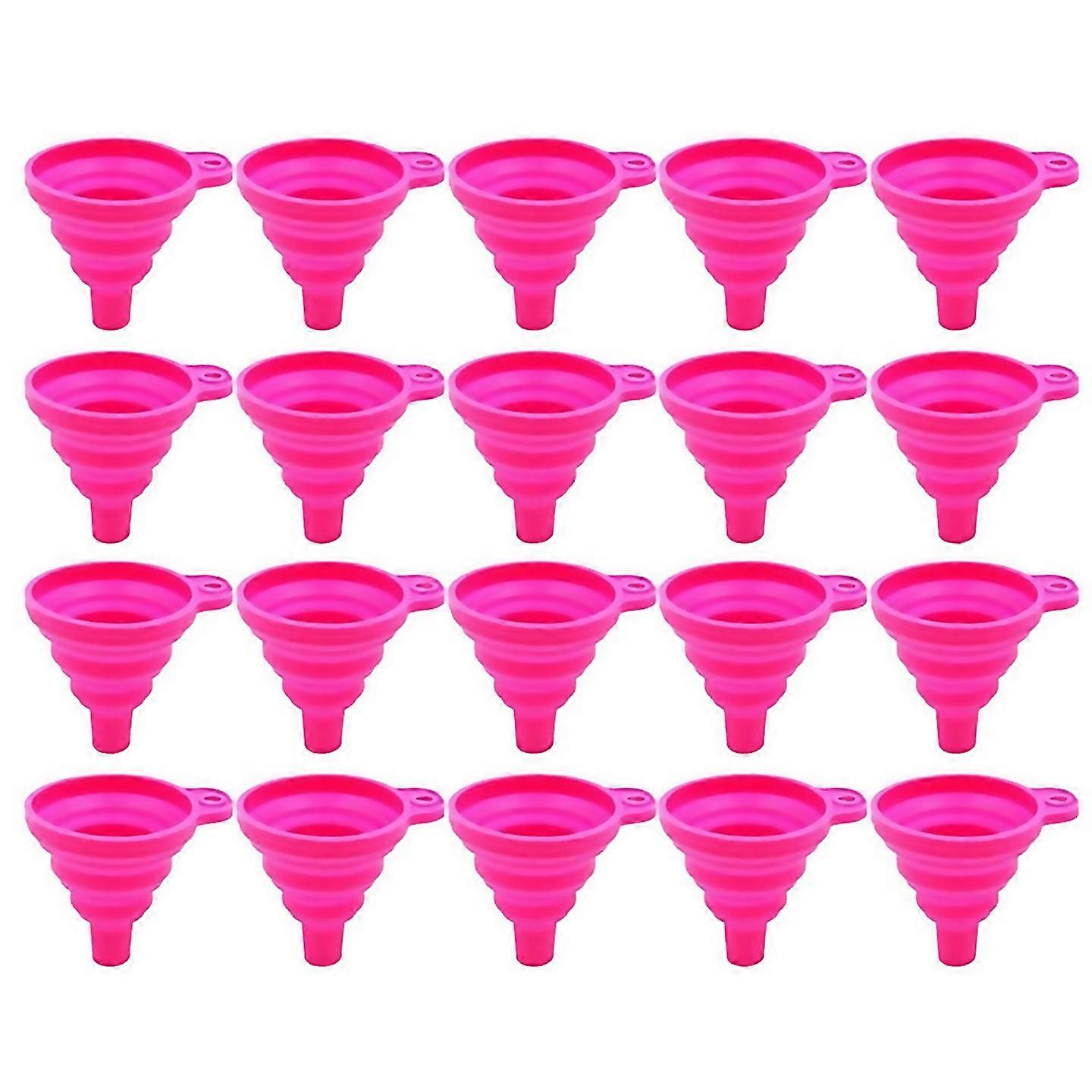 For Portable Mini Funnel Retractable Silicone Folding Funnelpink