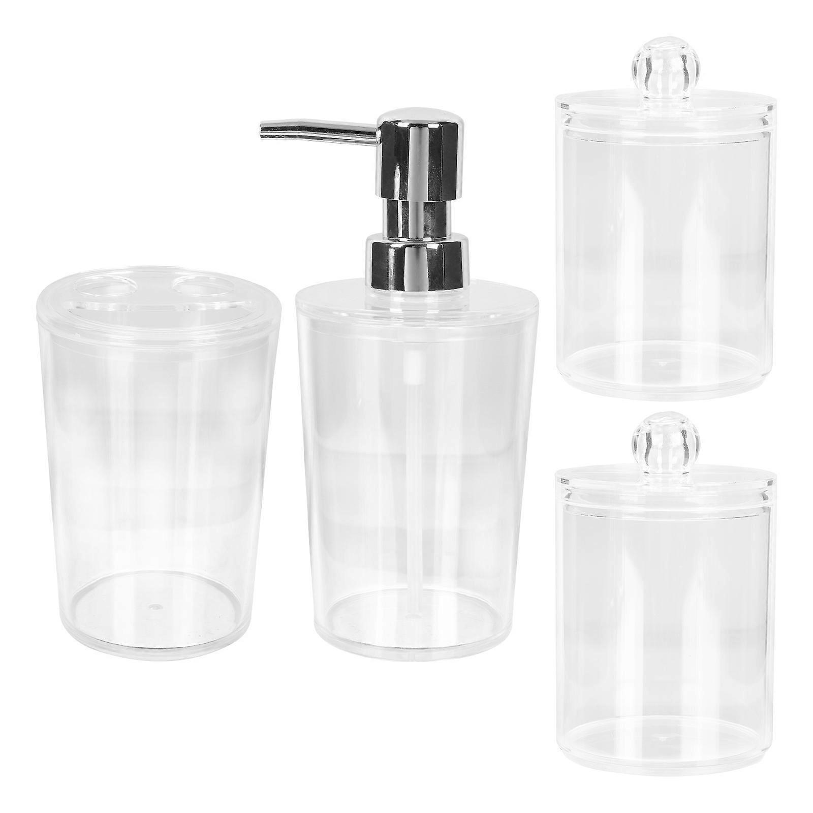 Bathroom 4 Piece Set Hand Bottle for Storage Use 1Set