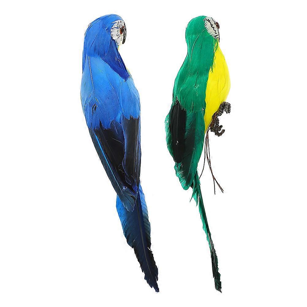 Assorted Color Foams Feathered Parrot Models for Decor 2Pcs