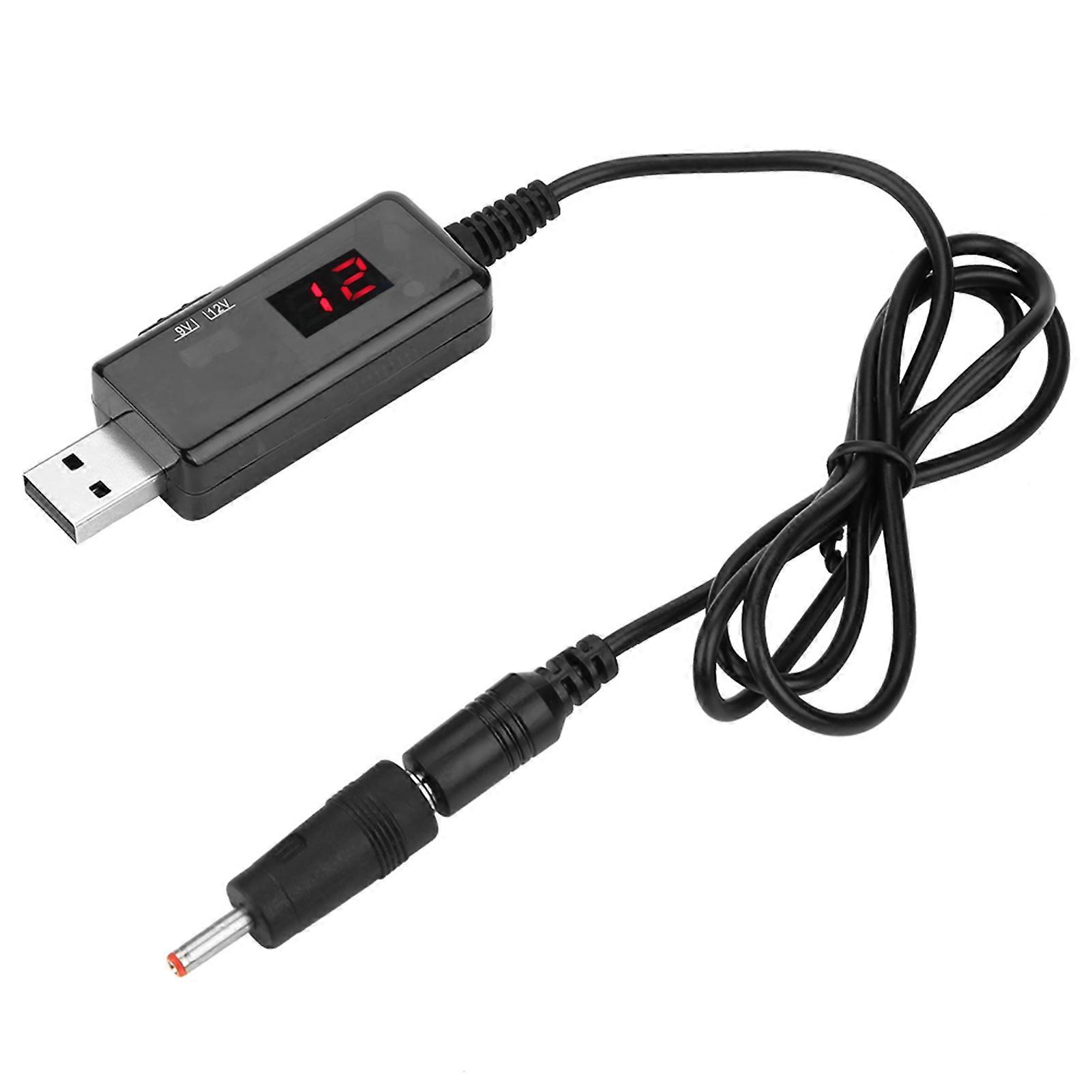 USB to DC Step-up Cable, Voltage Converter, 9V/12V Display