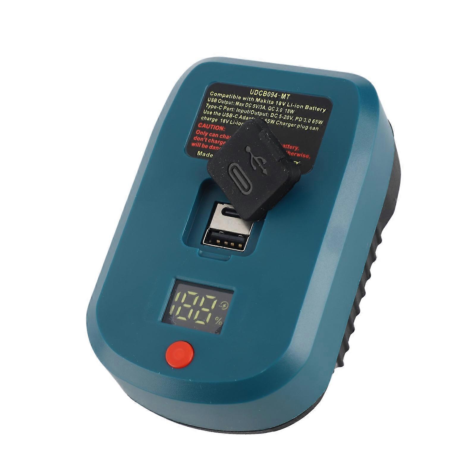 Adaptateur de batterie à affichage numérique, batterie Li 18 V vers sortie USB Type-C pour BL1830, BL1850, BL1840