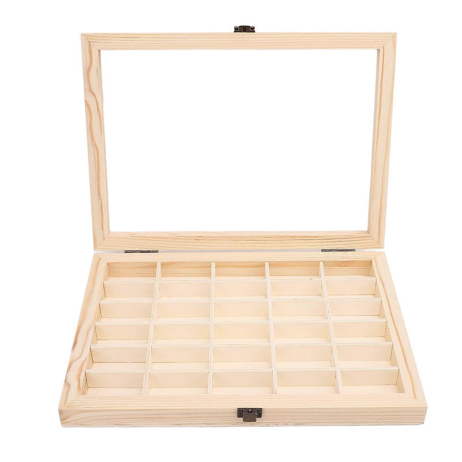 Film Cassette Display Case 30 Slots Minimalist Dust Proof Solid Wood Storage Box for 135 Film Cassette